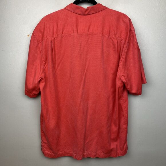 Tommy Bahama Hawaiian Shirt Mens Large L Red 100% Pure Silk Button Vacation - Picture 6 of 10